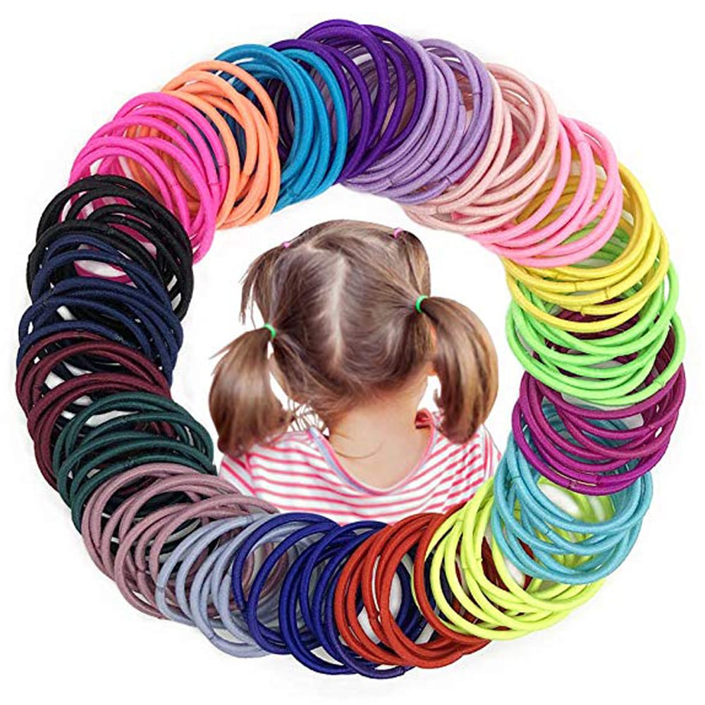 Joyeah 200 Pieces Multicolor Baby Girls Hair Ties No Crease Hair Bands Ponytail Holder for Baby Girls Infants Toddlers (Diameter 2.5 cm)