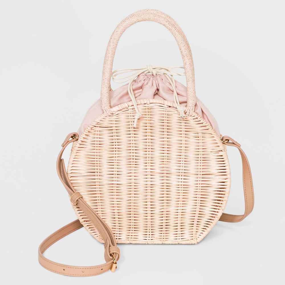 Rattan Circle Crossbody Bag - A New Day™ Blush