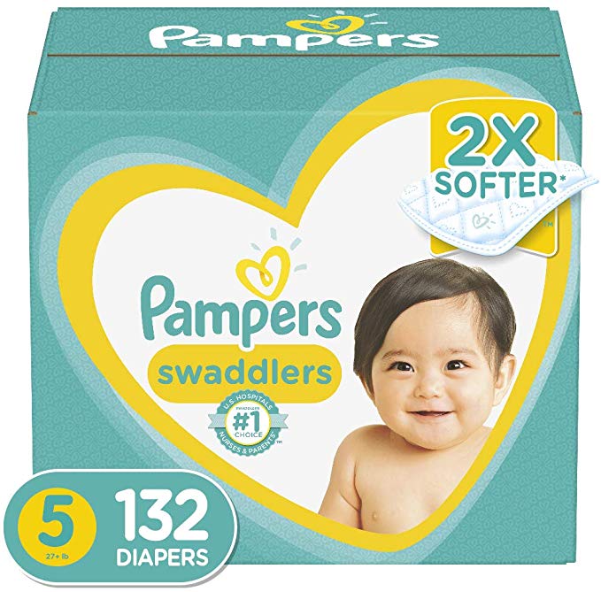 Diapers Size 5, 132 Count - Pampers Swaddlers Disposable Baby Diapers