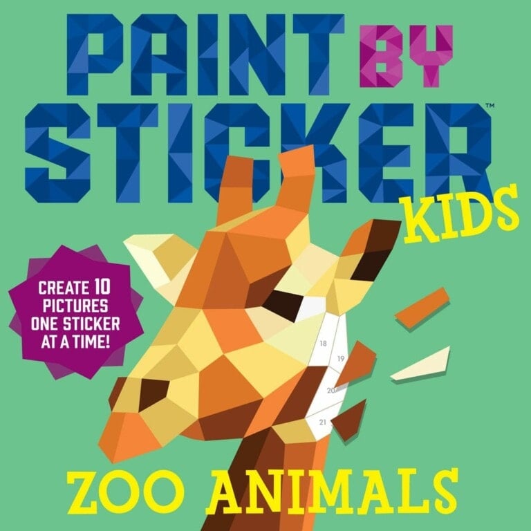 Paint by sticker book with a giraffe on the cover