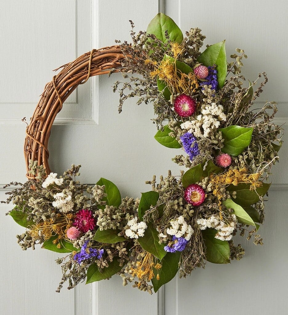 live spring floral wreath