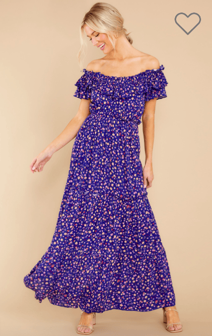 Keep It Jovial Indigo Floral Print Maxi Dress