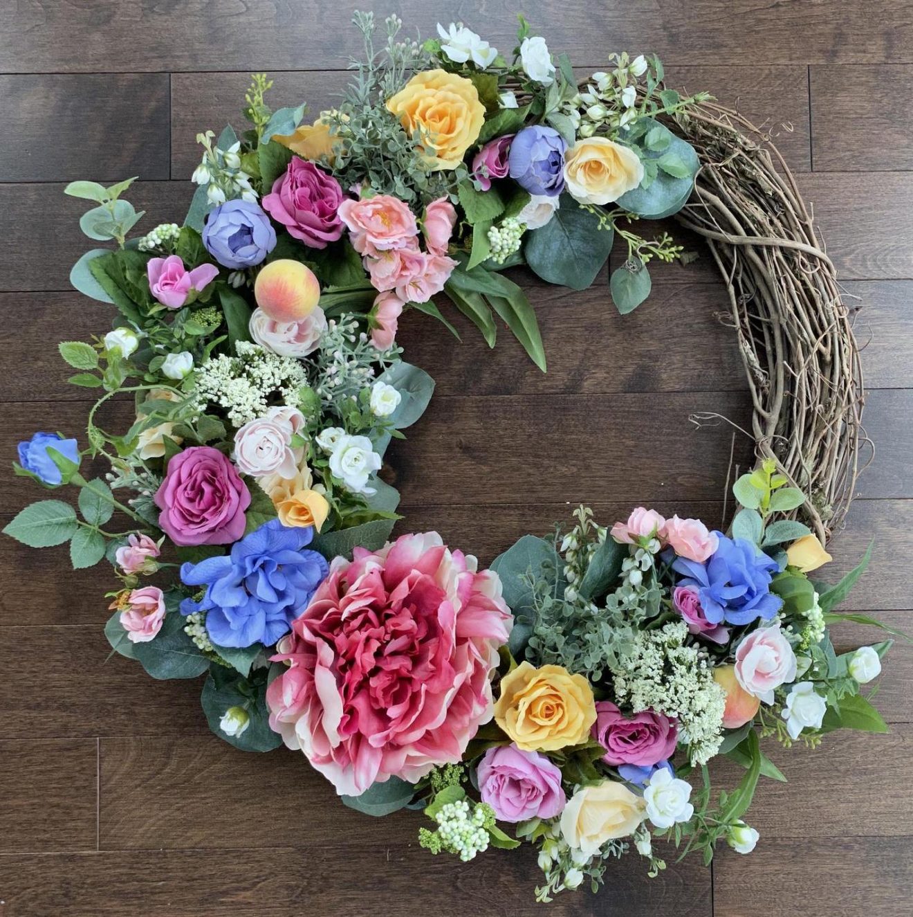 Spring Wreath, Easter Wreath, Spring Door Hanger, Easter Decor, Spring Wreaths for Front Door, Colorful Wreath, Spring Door Decor
