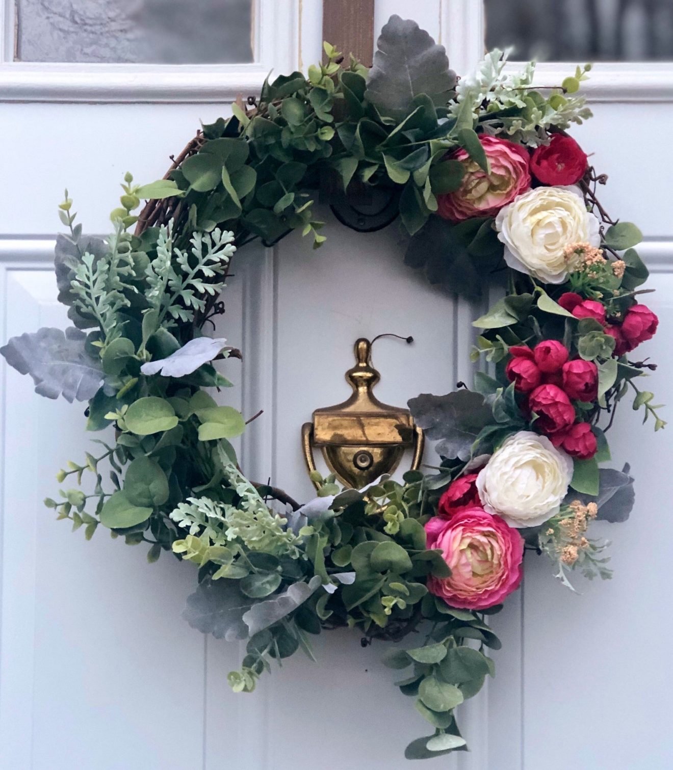 Farmhouse Wreath, Peony Wreath, Spring Wreath for Front Door