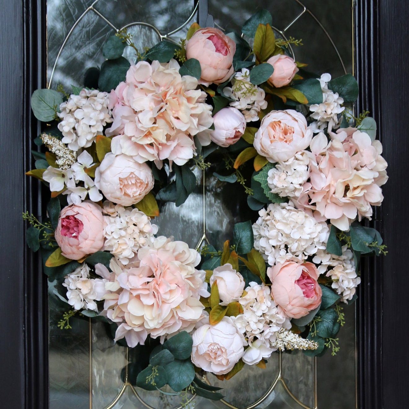 Details about   XL Spring Summer Pink Peony Floral Deco Mesh Front Door Wreath Home Decoration 