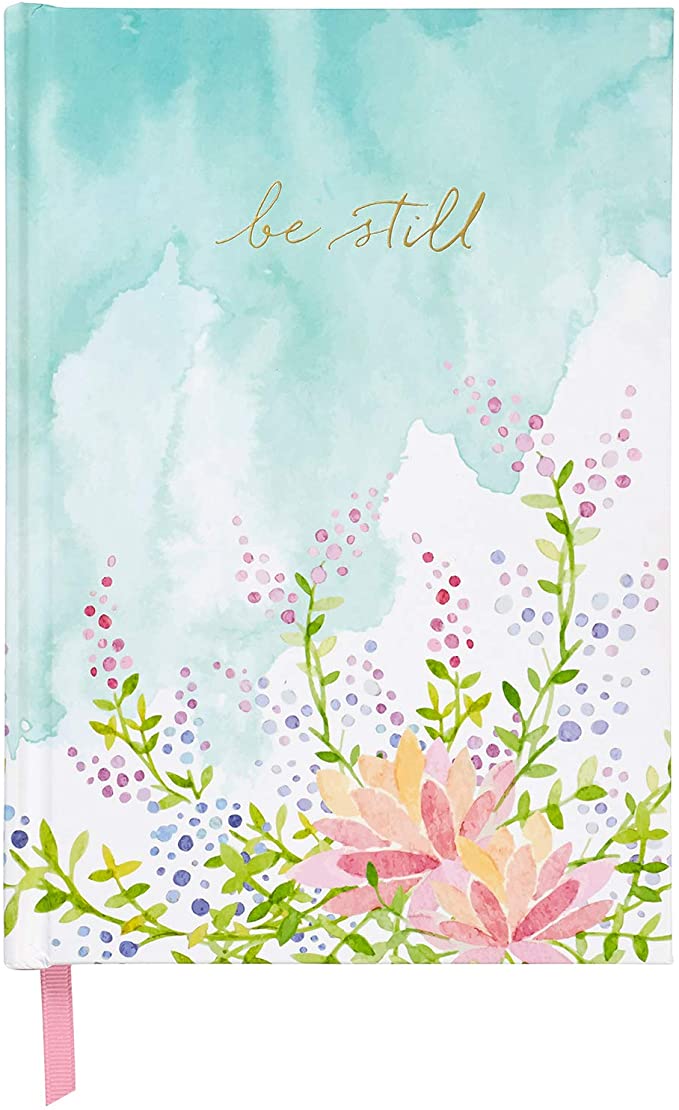 C.R. Gibson Floral Watercolor ''Be Still'' Hardcover Journal Notebook for Women, 6'' W x 8.5'' L, 160 Pages