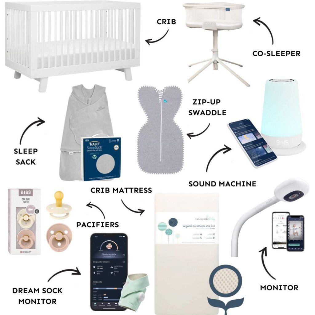 Baby Registry Must-Haves Sleep collage