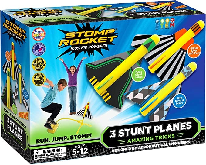Stomp Rocket Stunt Planes - 3 Foam Plane Toys for Boys and Girls