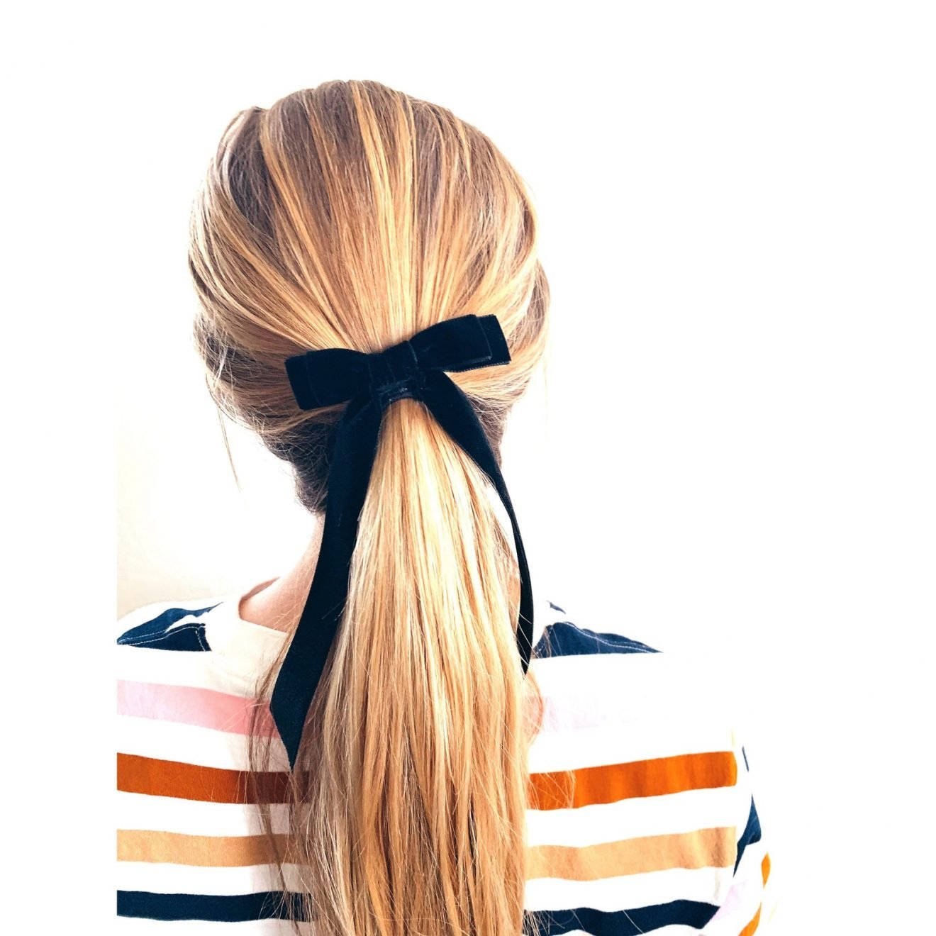 Black Velvet Bow - Hair Tie - French Barrette