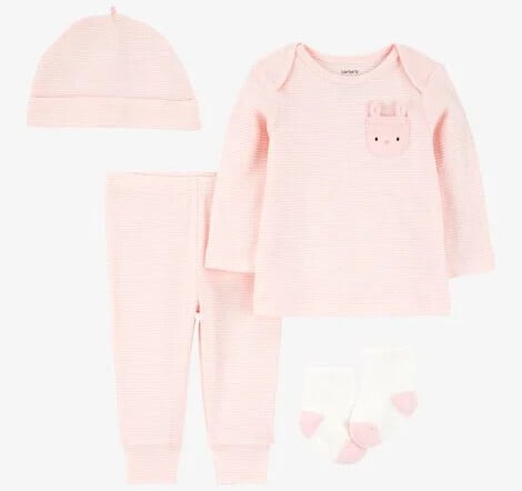 Carter's Baby 4-Piece Bunny Outfit Set - Pink/White