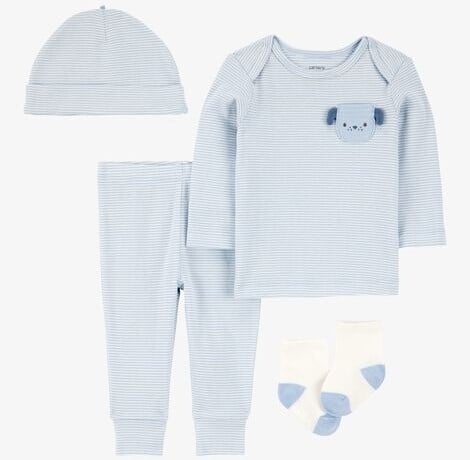 Carter's Baby 4-Piece Puppy Print Outfit Set - Blue