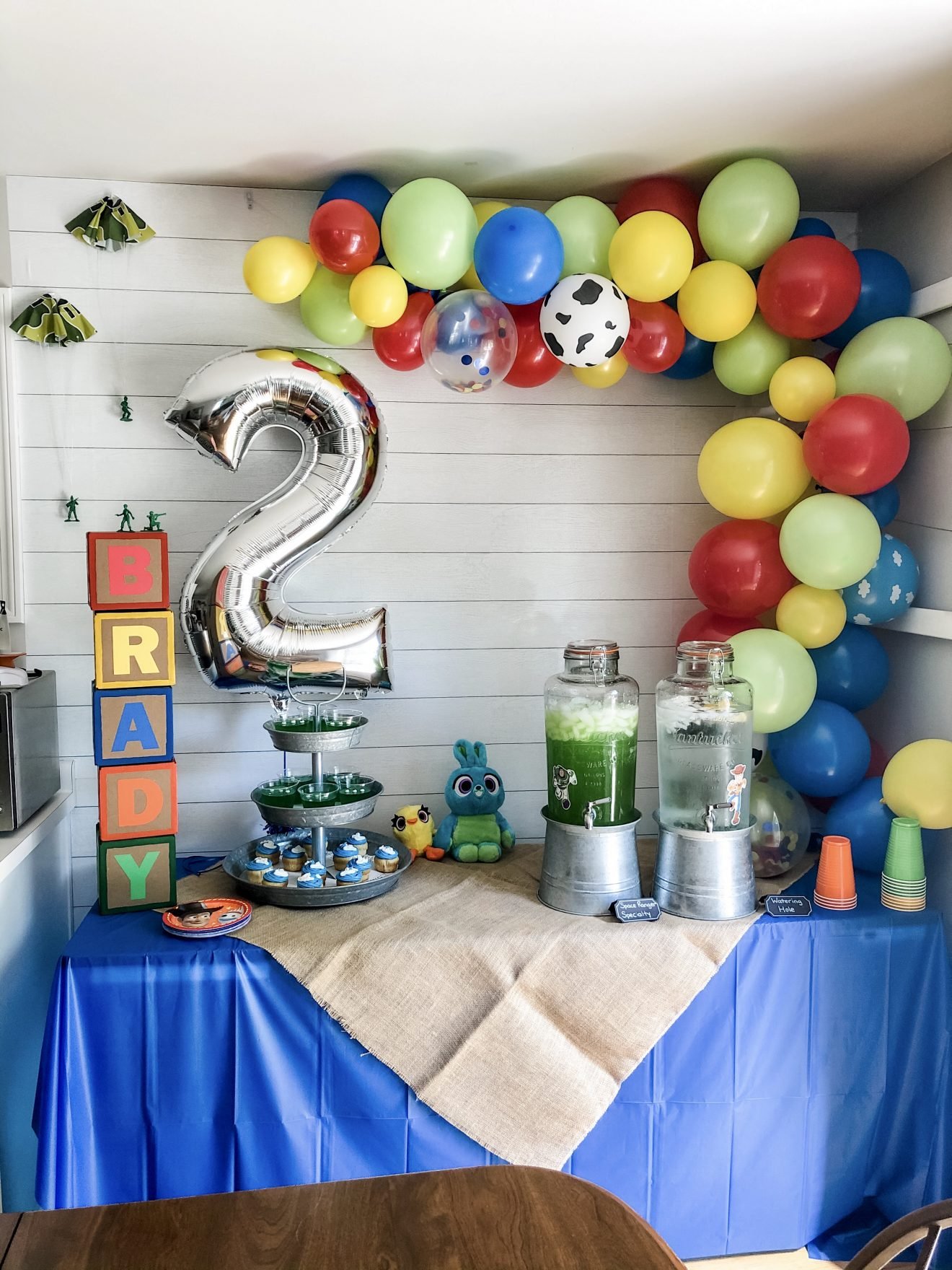 Two year old's toy story themed birthday party