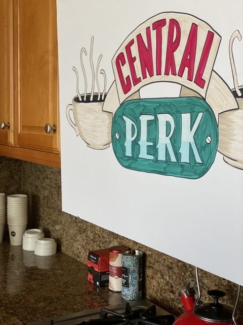 Central Perk hand drawn sign