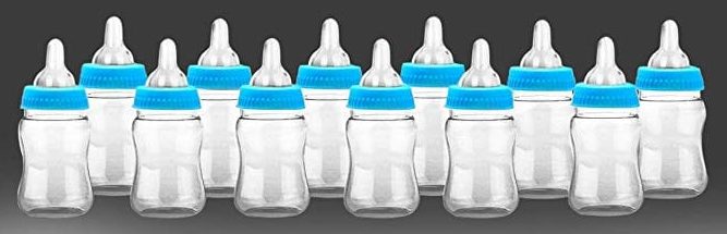 12 Plastic Sitting Babies with Bottle baby shower game decor 1" 