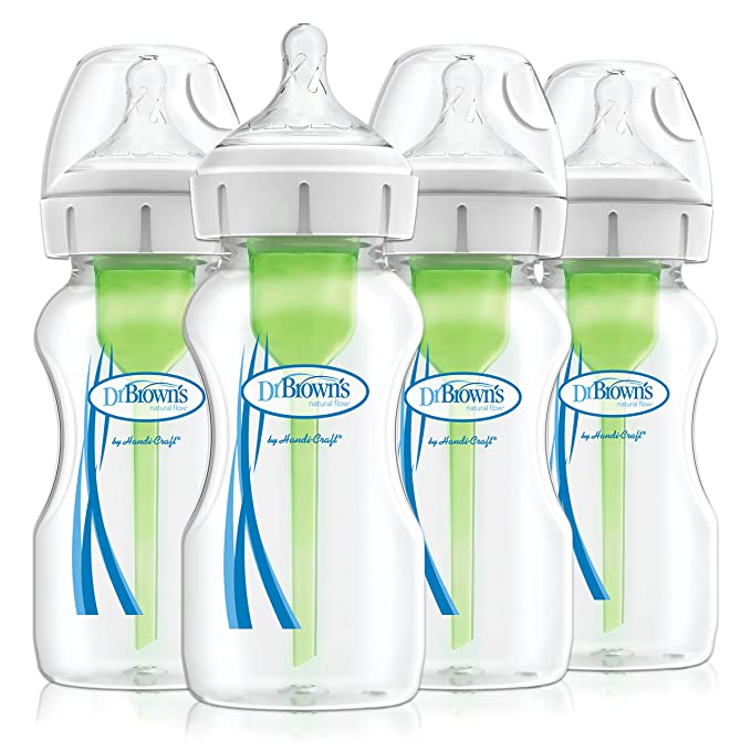 Dr. Brown's Options+ Wide-Neck Baby Bottle, 9 Ounce (4 Count)