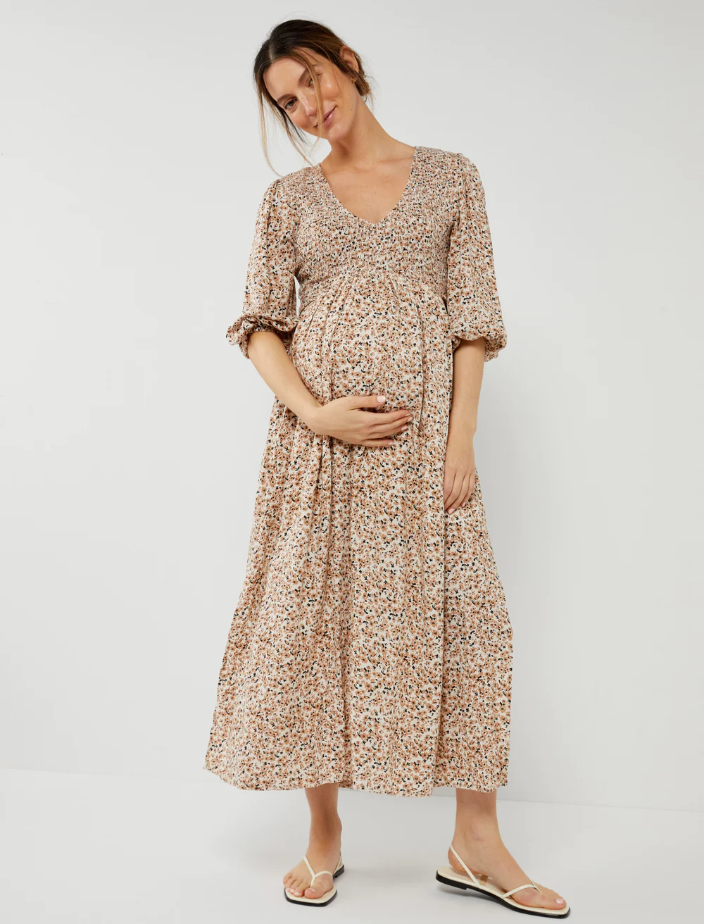 Floral maxi maternity dress