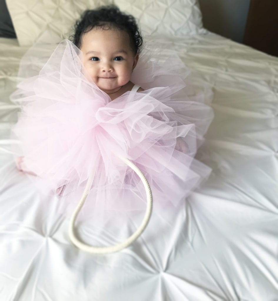 Travel-size loofah baby costume