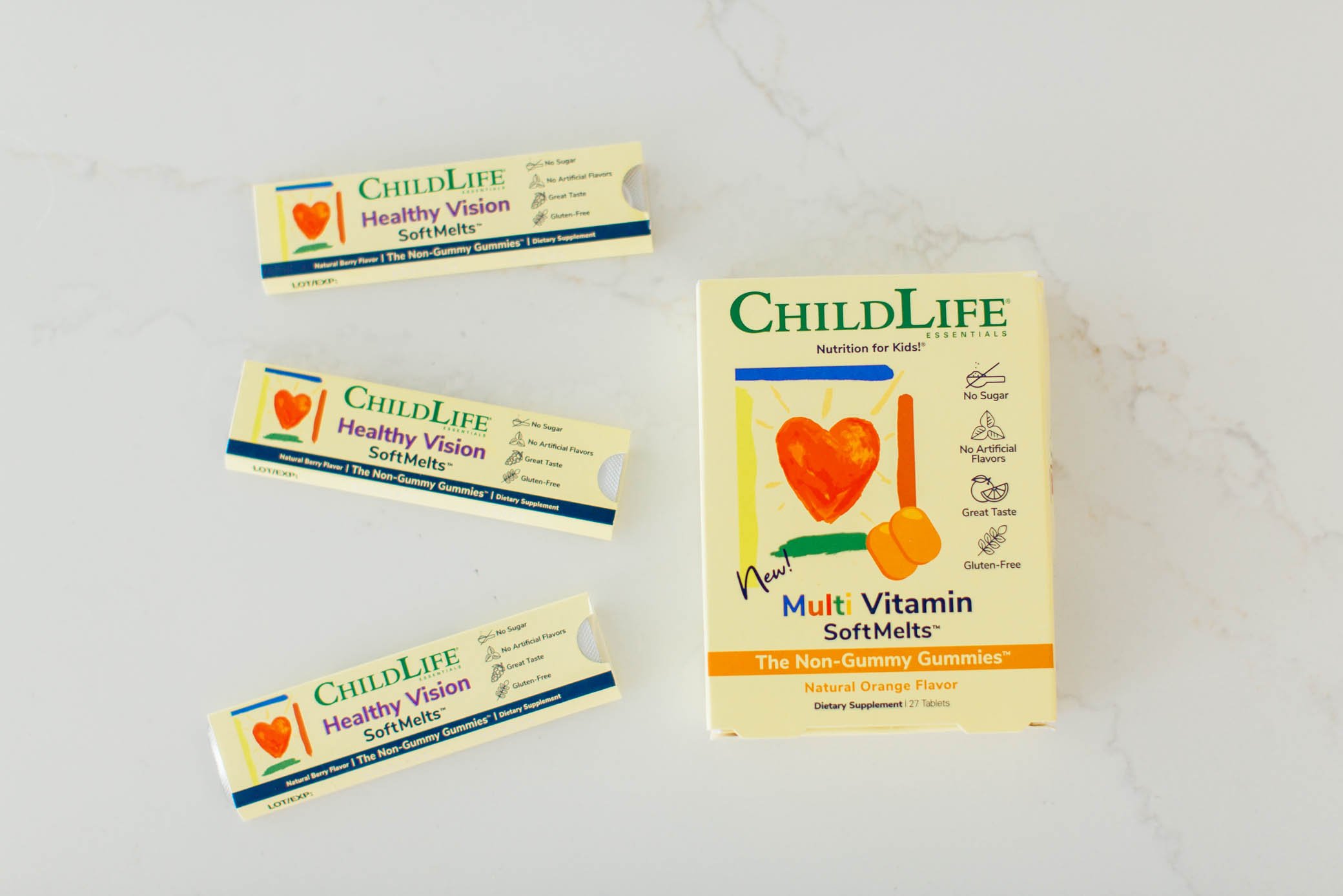 ChildLife Essentials New Muti Vitamin SoftMelts and Healthy Vision SoftMelts