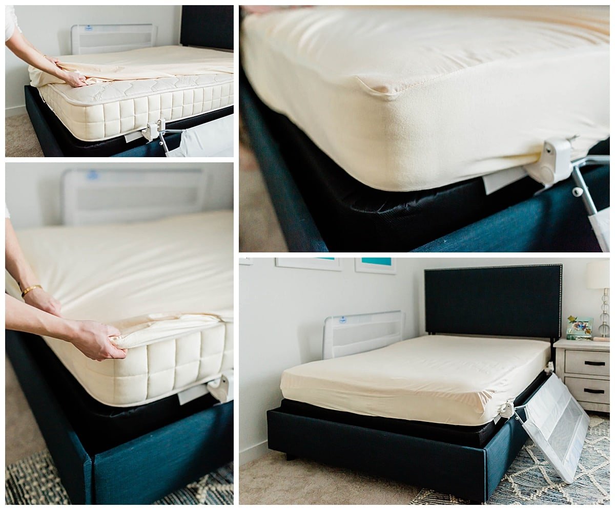 naturepedic waterproof mattress on a full size bed