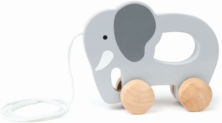 Wooden Elephant Push-and-Pull Toy