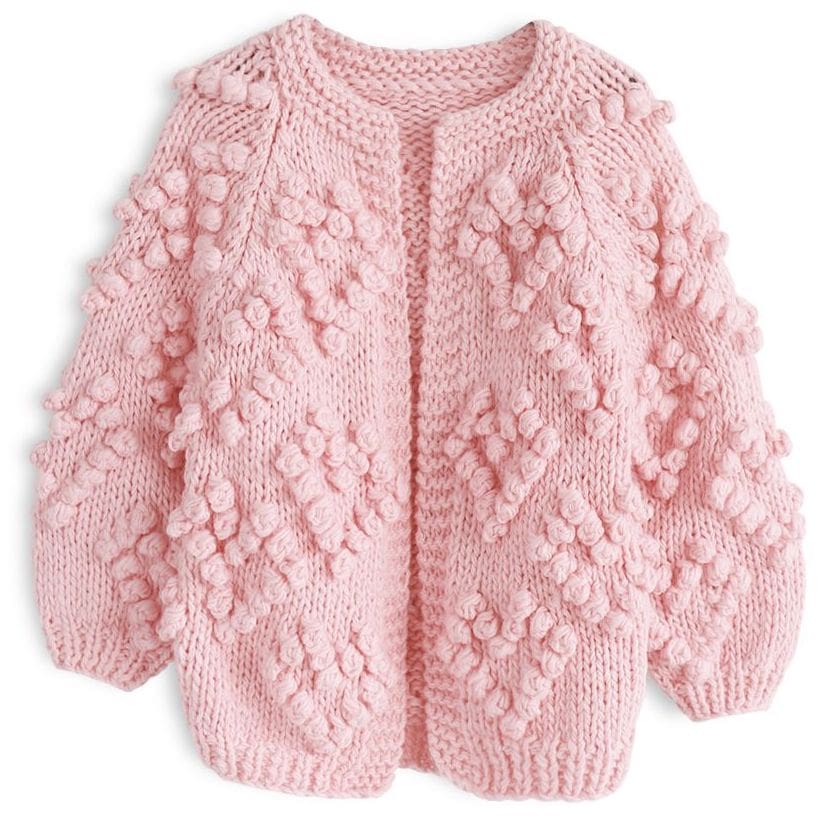 KNIT YOUR LOVE CARDIGAN IN PINK FOR KIDS