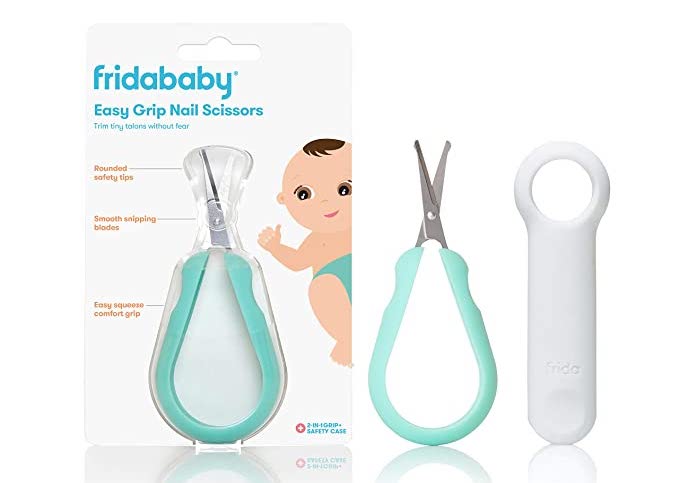 Easy Grip Nail Scissors by Frida Baby Grooming Essentials Safe for Infant Newborn Toddler Nails