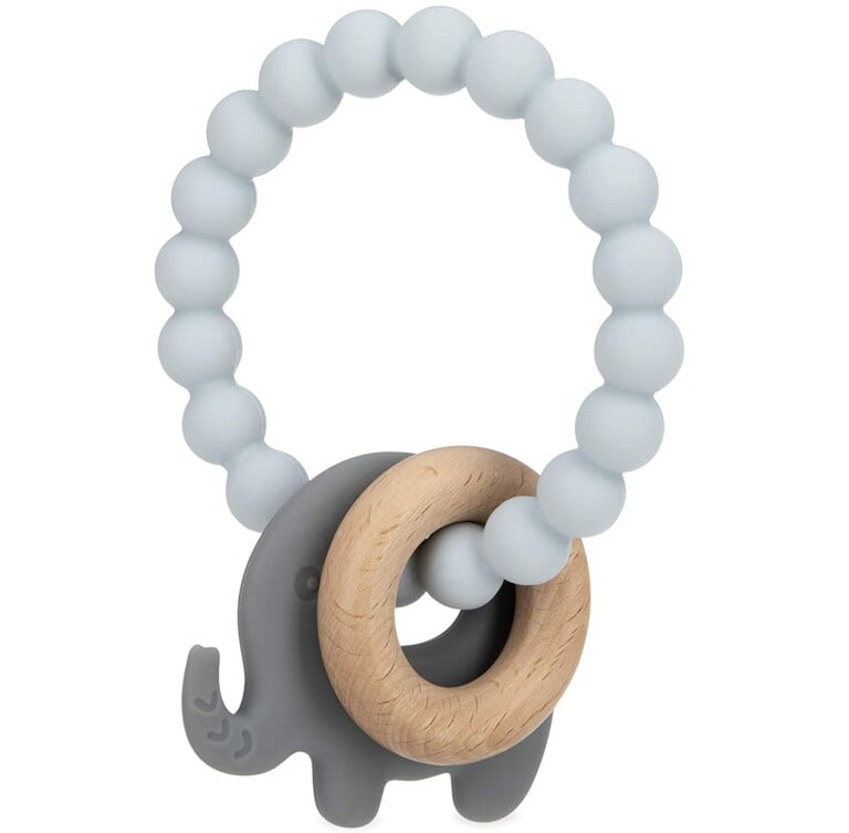 Silicone and Natural Wooden Teether Ring