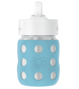 Lifefactory 8-Ounce Stainless-Steel Vacuum-Insulated Wide-Neck Baby Bottle with Straw Cap