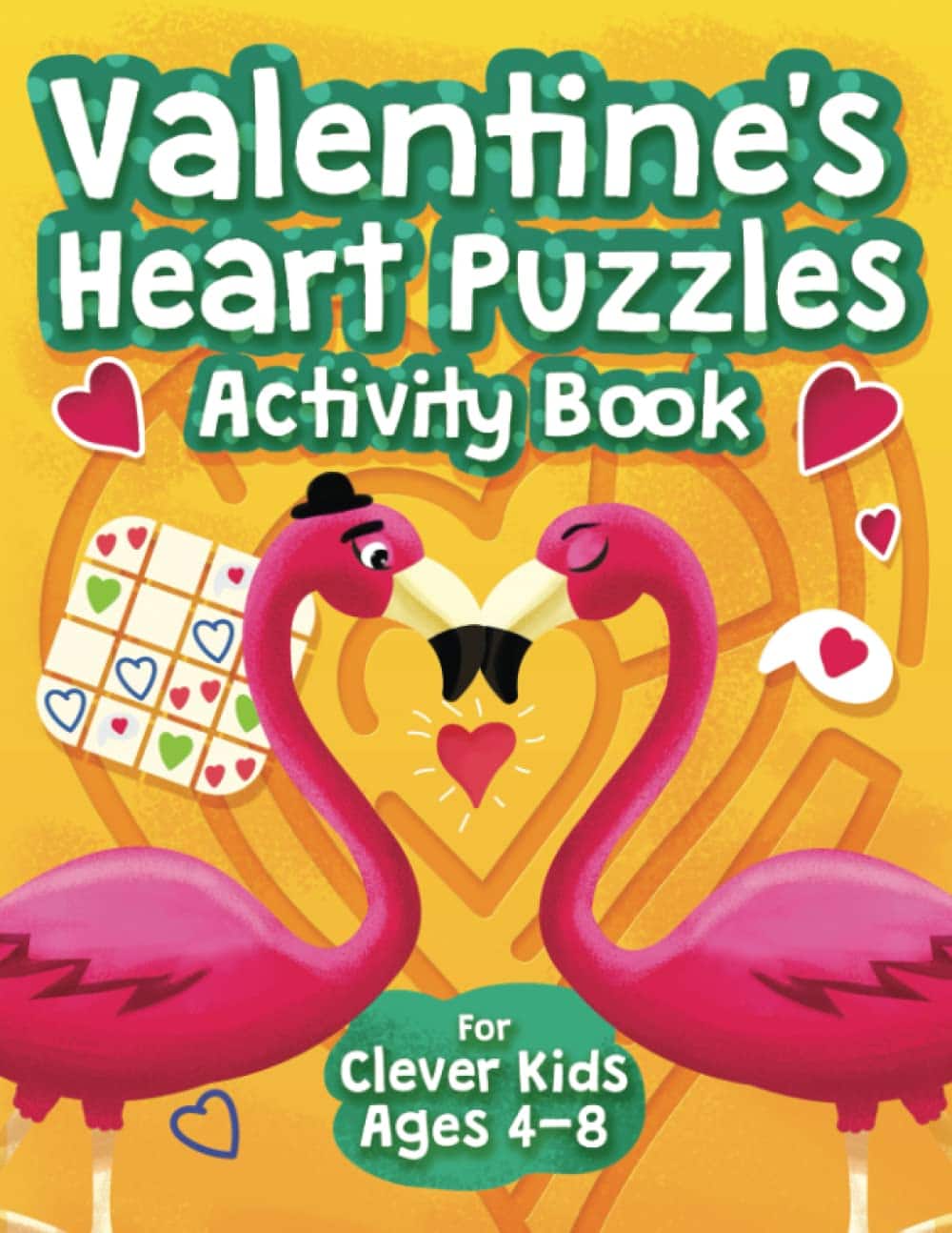 Valentine's heart puzzles activity book