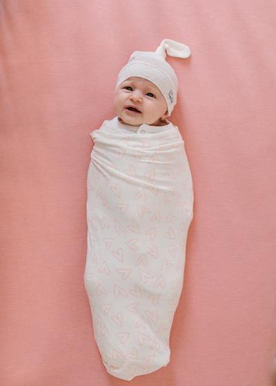 Large Premium Knit Baby Swaddle Receiving Blanket"Lola" by Copper Pearl