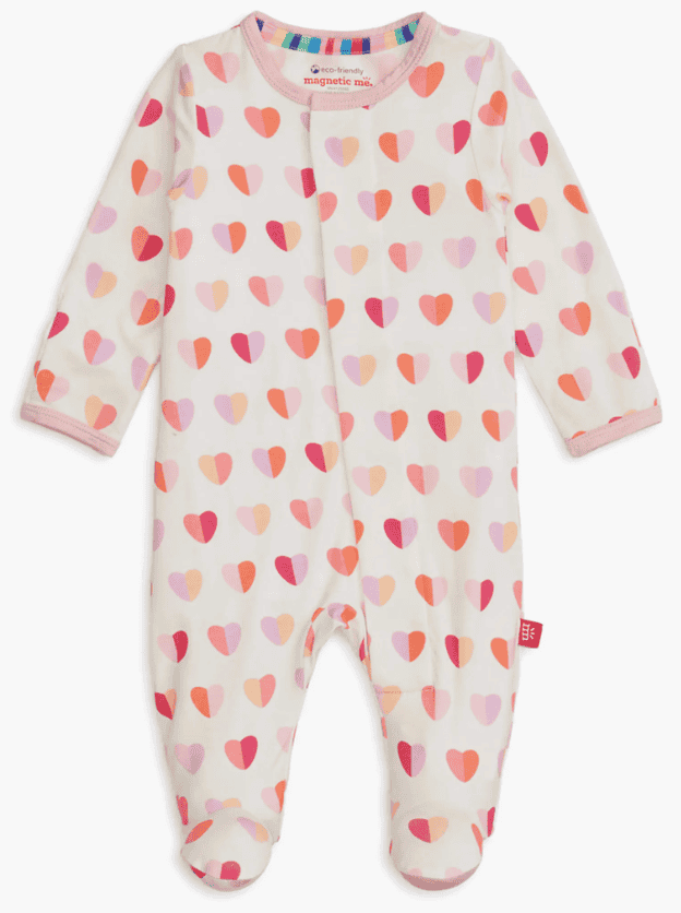 Baby Valentine's Day Pajamas with Heart Pattern.