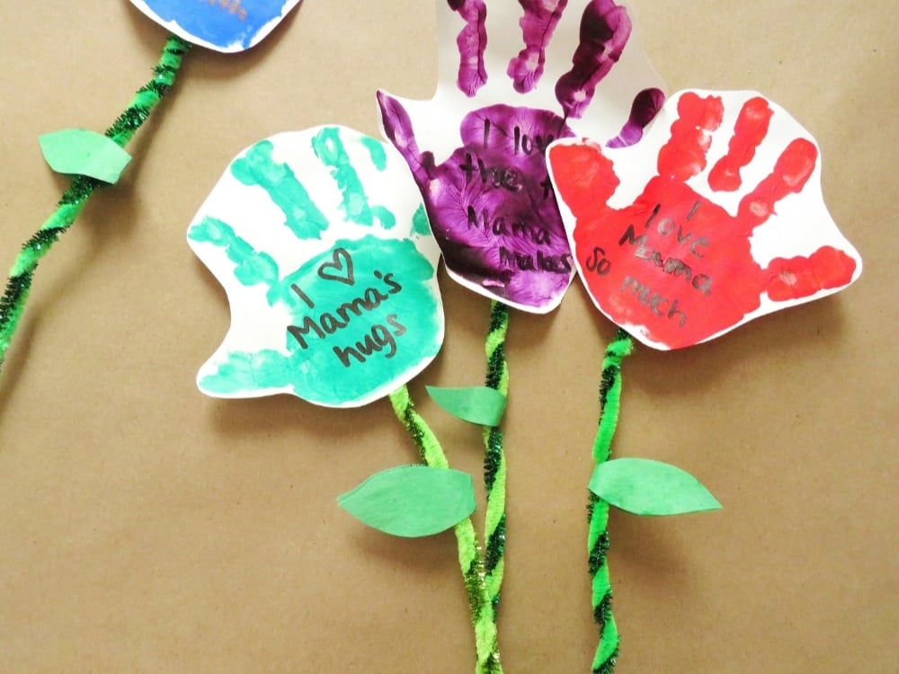 Mother's Day Craft: Handprint Flower Bouquet