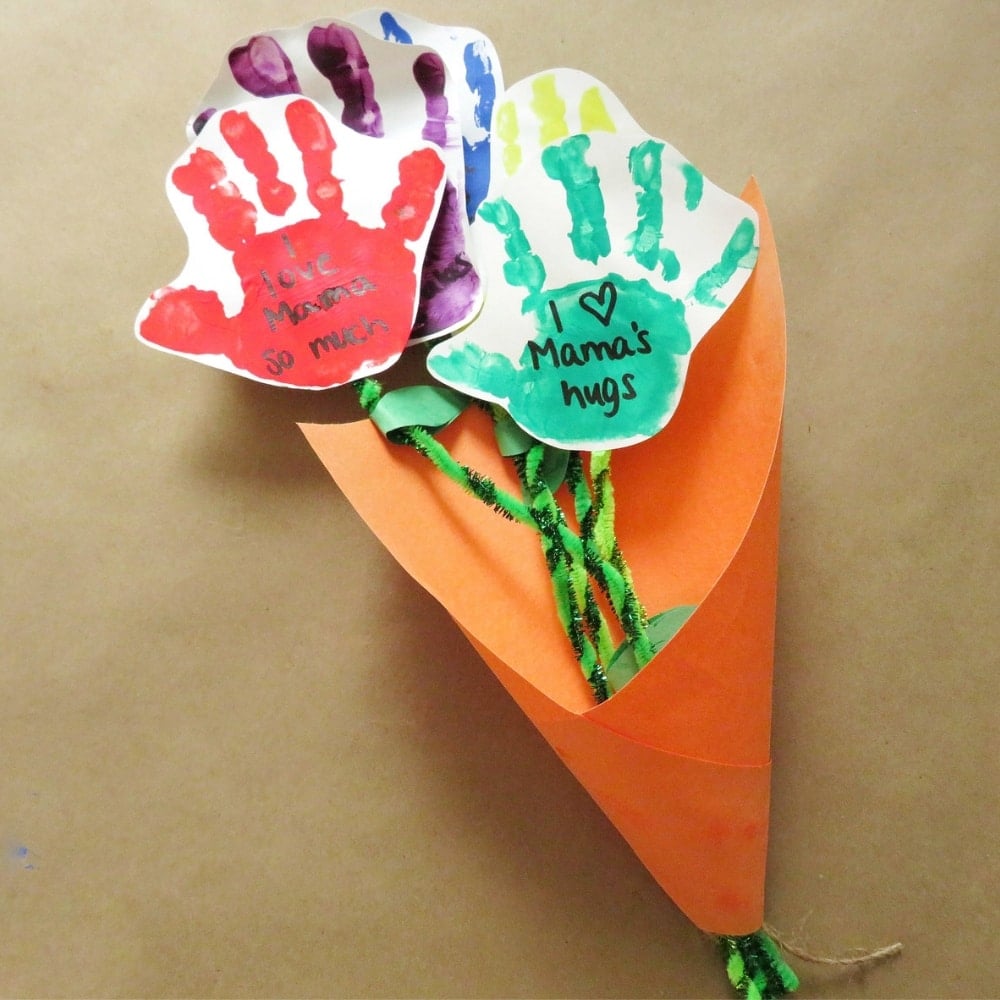 Mother's Day Craft: Handprint Flower Bouquet