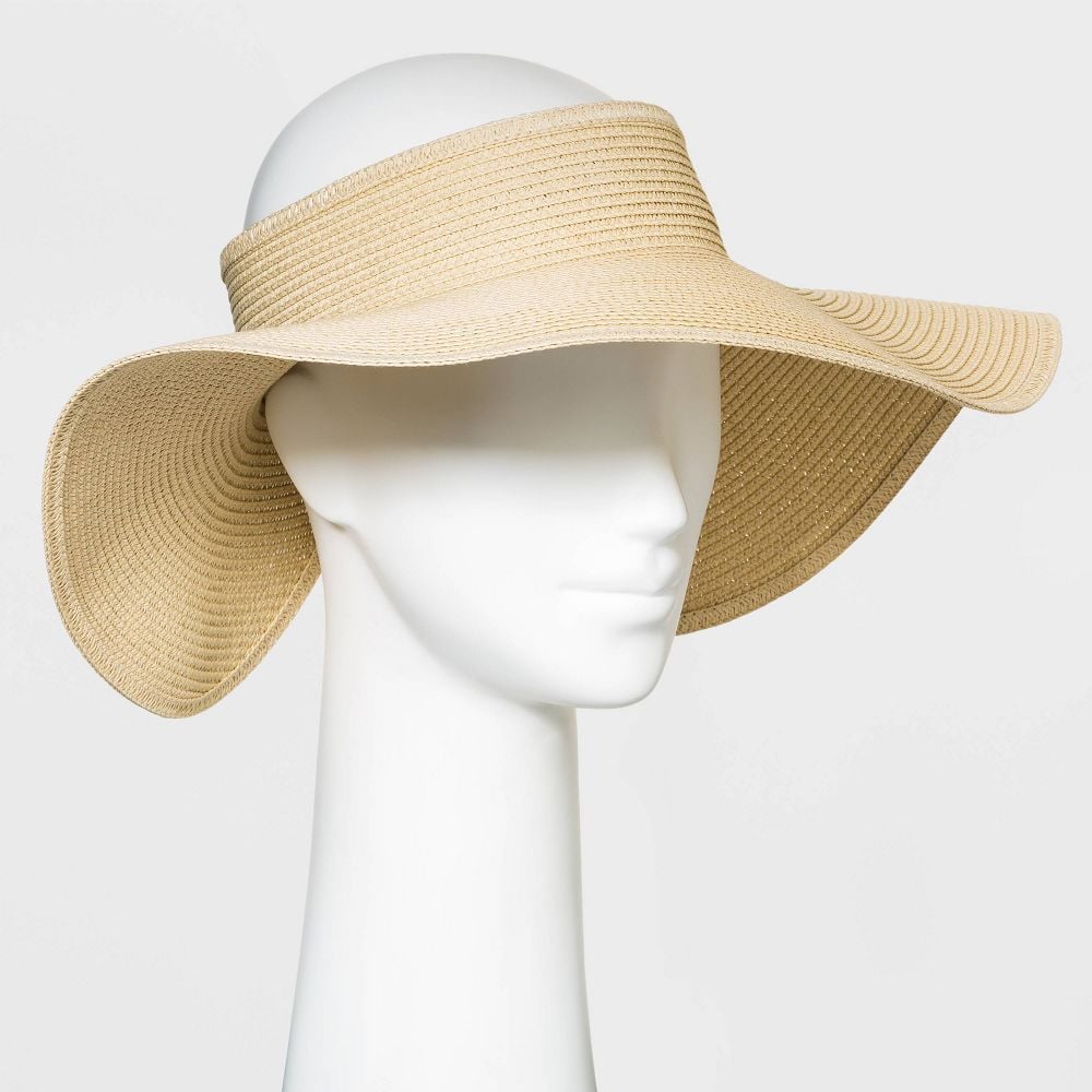 Straw oversized sun visor 