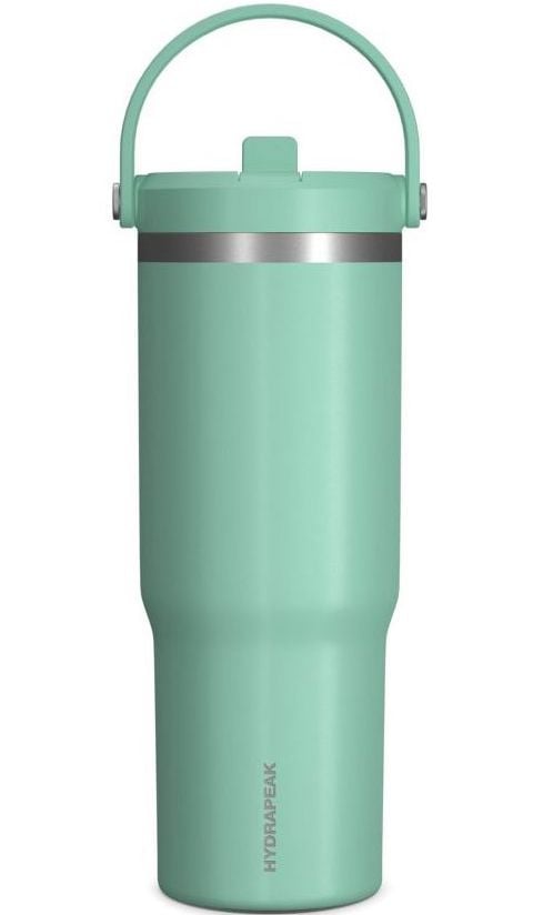 Teal water bottle with handle 