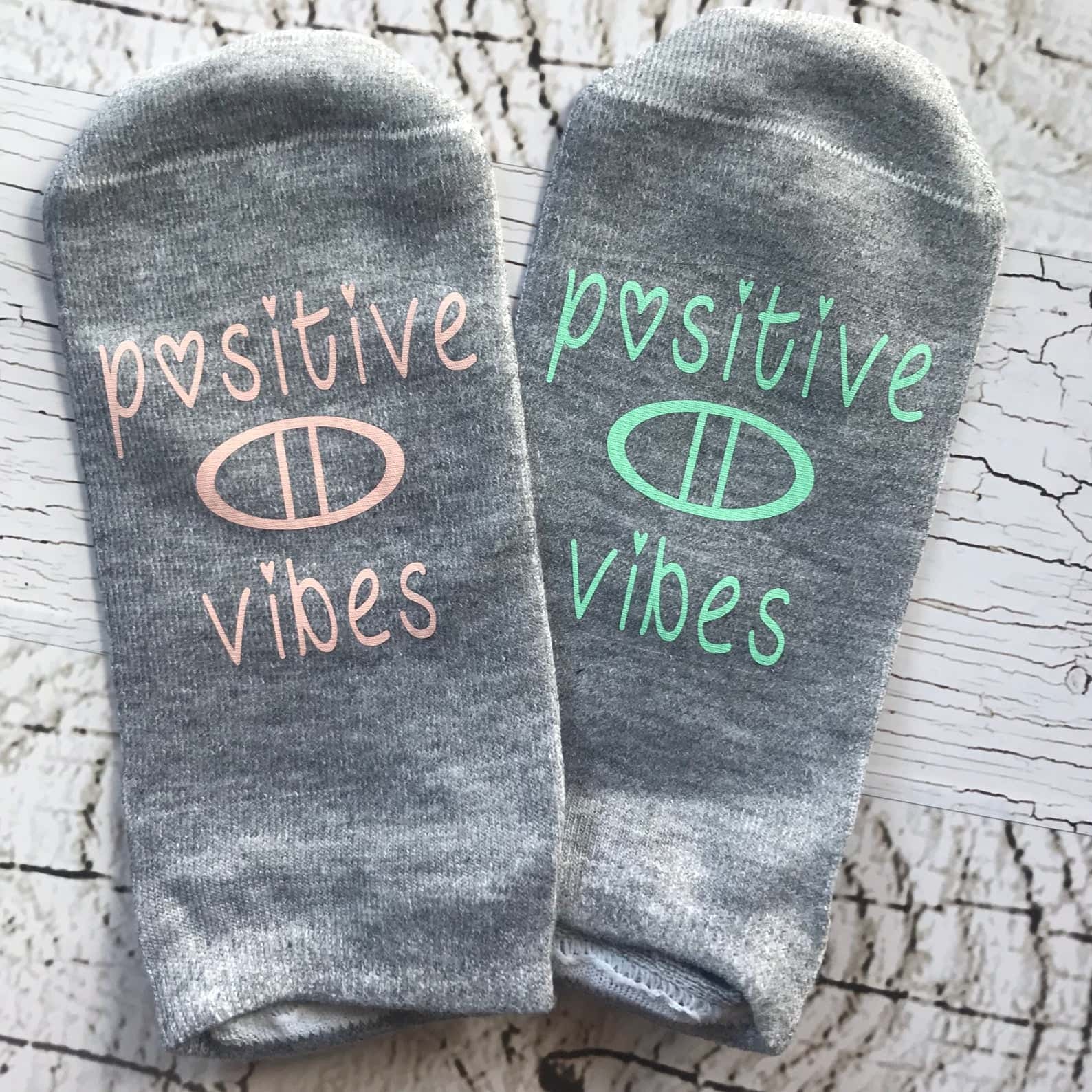 Positive vibes IVF Socks on Etsy