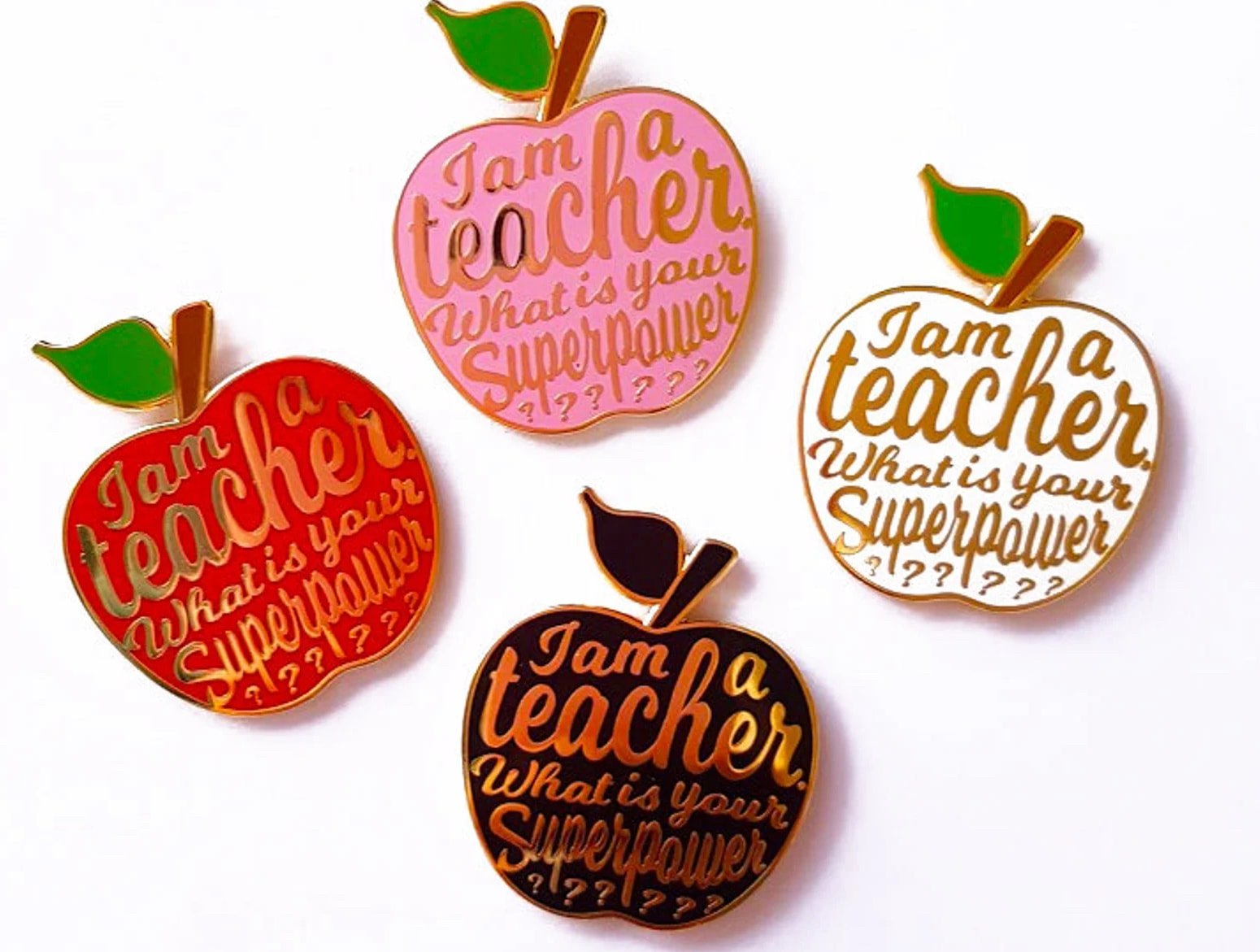 Teacher apple pins 