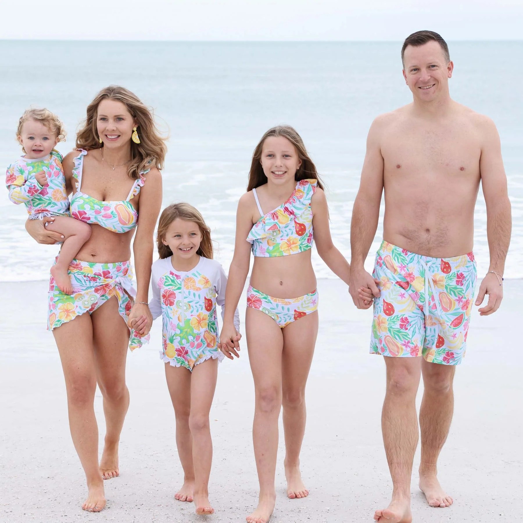 Caden Lane Tropical Paradise family matching swimsuits