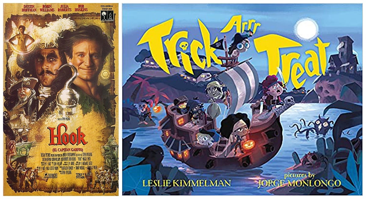 Hook movie and Trick ARRRR Treat: A Pirate Halloween book.