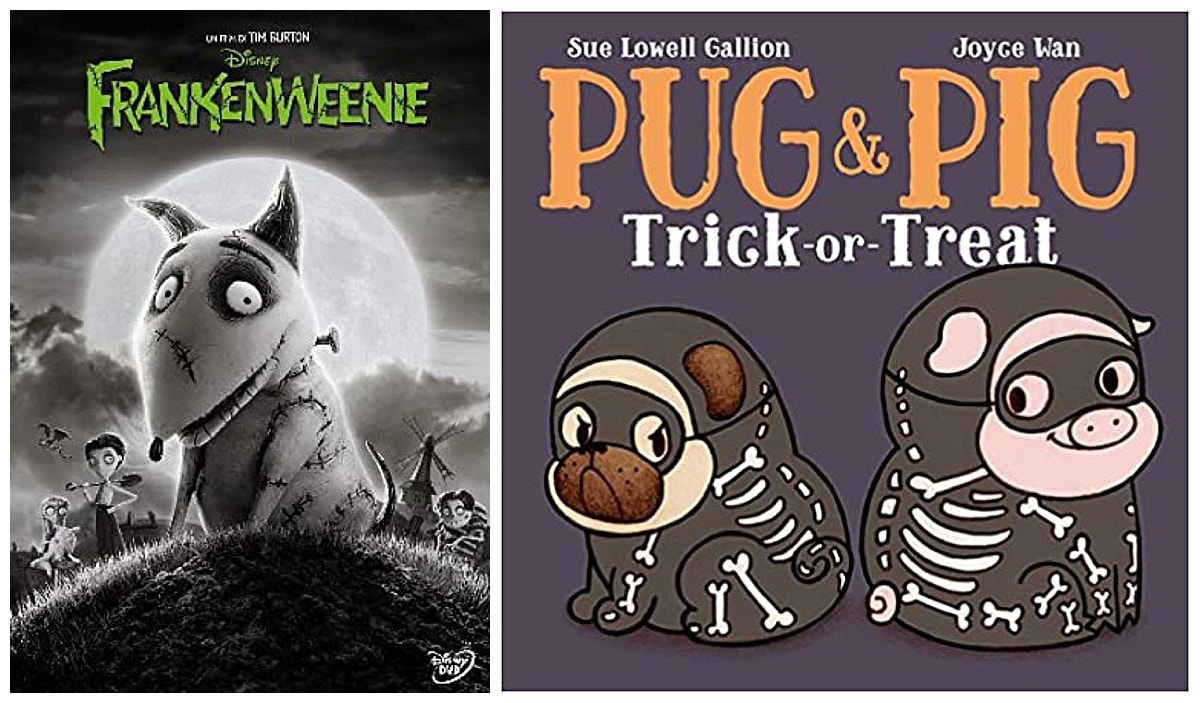 Frankenweenie movie and Pug & Pig Trick or Treat book