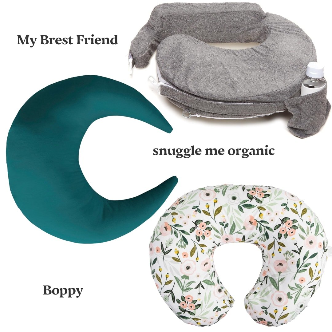 Collage of breastfeeding pillows