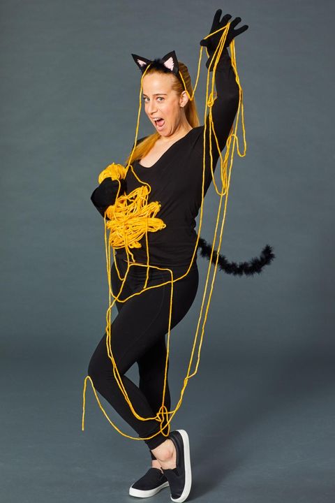 Cat with yarn costume