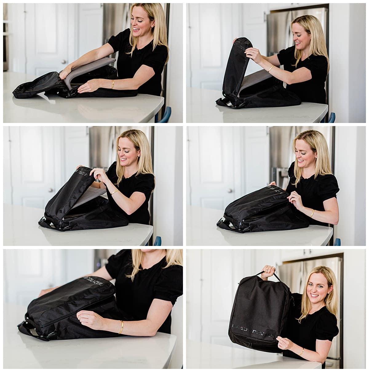 Zipping up the Ready Rocker Travel Tote