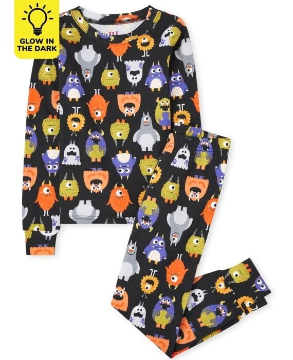 The Children's Place Unisex Kids Glow Monster Mashup Cotton Pajamas