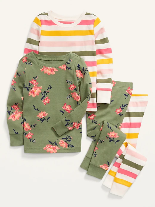 Unisex 4-Piece Pajama Set for Toddler & Baby
