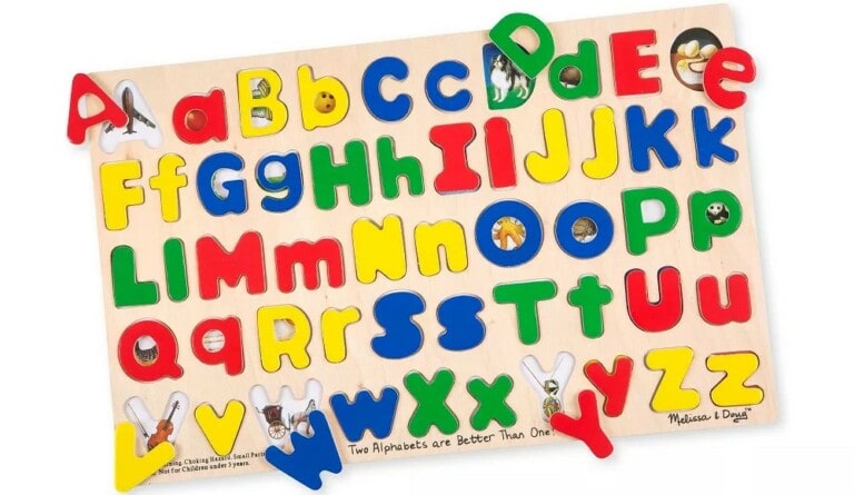 Upper and Lower Case Alphabet Letters Wooden Puzzle