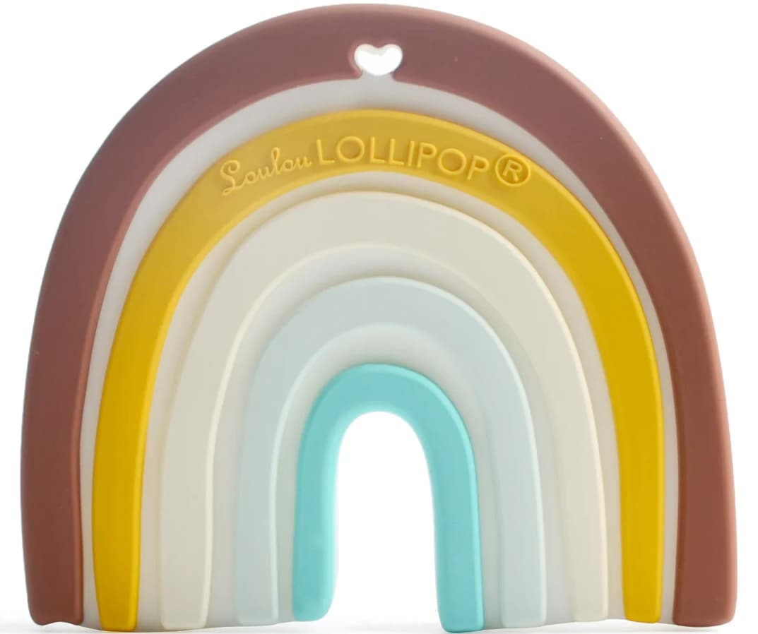 Rainbow silicone teether from Loulou Lollipop