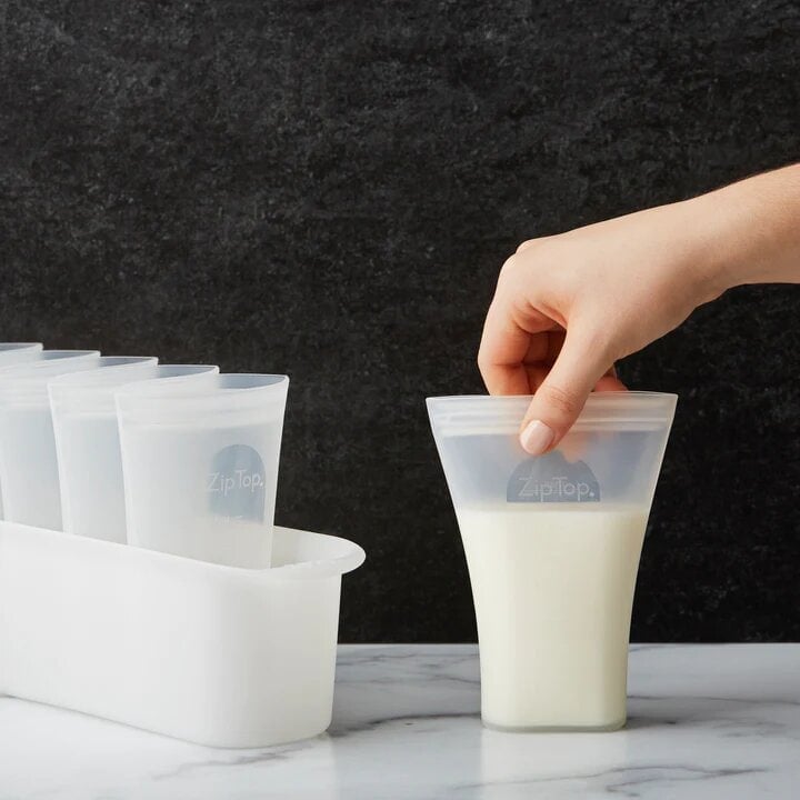 ZipTop Reusable 100% Platinum Silicone Breast Milk Storage