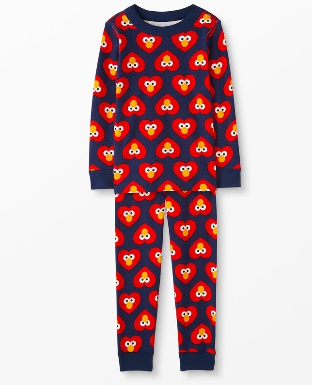 Sesame street heart print Valentine's Day pajamas