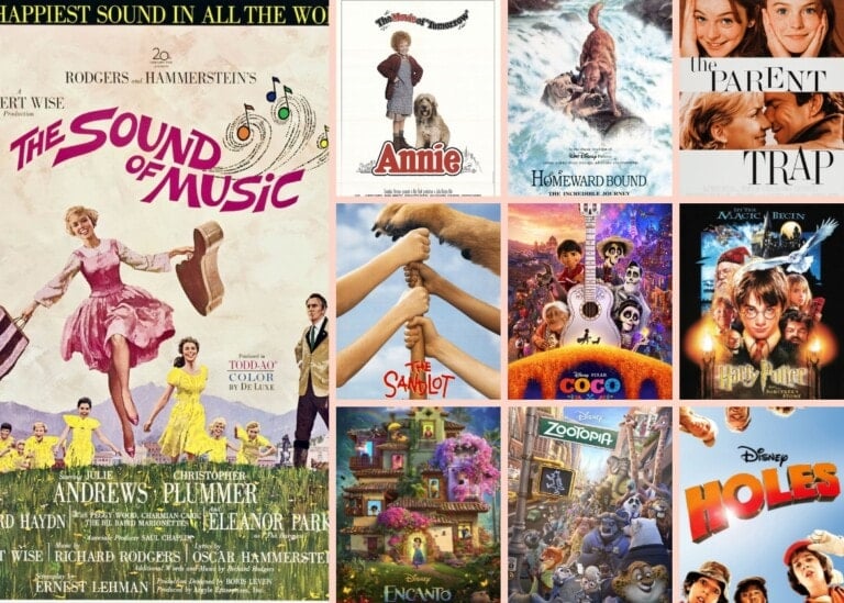 Collage of the best family movies to watch